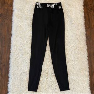 Shein Teen Active Sport Leggings Black Stretch High Rise Size 14Y